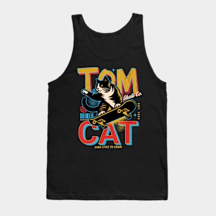 Retro Tomcat Skate Co // Funny Skateboarding Cat Tank Top